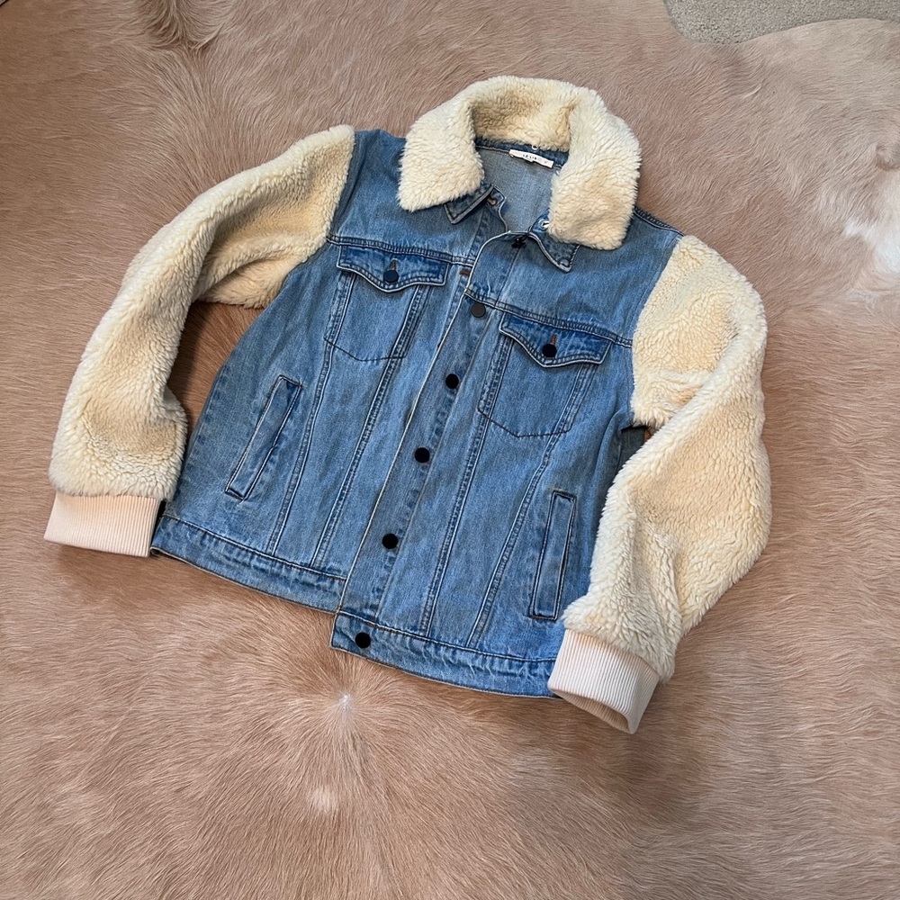 Kids Denim and Cream Sherpa Jacket